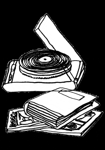 mtmy_illustration music disk nowplaying recordplayer GIF