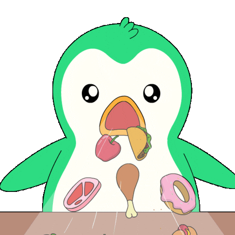 Hungry Penguin Sticker by Abster
