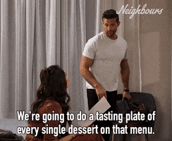 Room Service Dessert GIF by Neighbours (Official TV Show account)