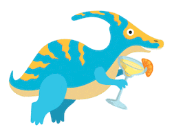 Cocktail Dinosaur Sticker by Pinkkishu