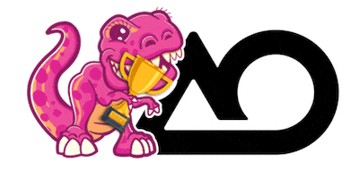 AutumnOaks pink racing winning dinosaur Sticker