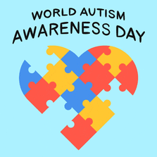 World Autism Awareness Day - heart with puzzle pieces