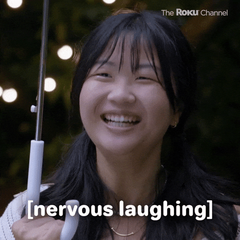 Season 2 Episode 3 GIF by The Roku Channel season 2, episode 3, the great american baking show, s2e3, nervous laugh, nervous laughter