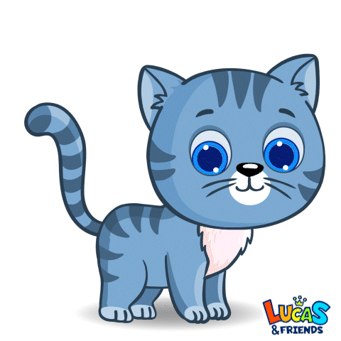 Cartoon gif. Lucas the cat from Lucas and Friends jumps onto its back and rolls around while laughing hysterically. Text, “Ha ha ha!"