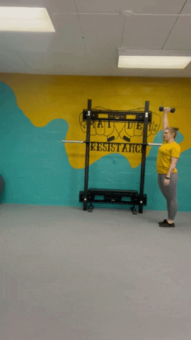 Overhead Walking Lunges GIF
