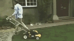 lawnmower fail GIF