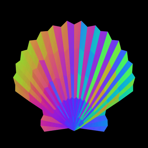 wiko_glitch rainbow shine shell scallop GIF