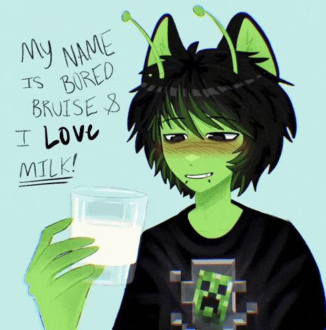 Milk Cat Alien GIF
