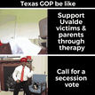 Texas GOP not supporting Uvalde victims motion meme