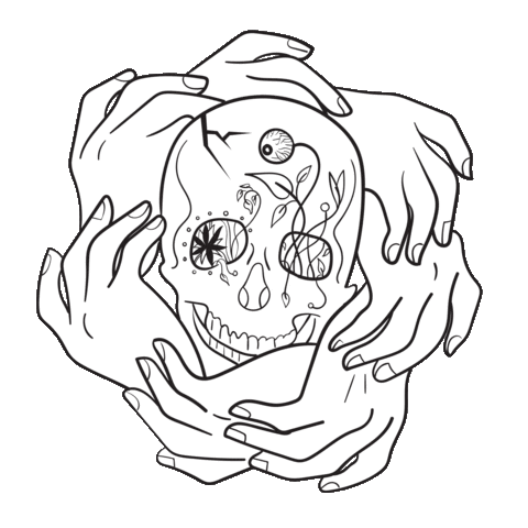 Head Skull Sticker by Crescentia Chelsea