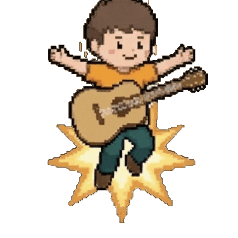 Guitarist Jumping Sticker by Guitar Concept