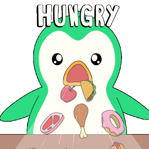 Hungry Penguin Sticker by Abster
