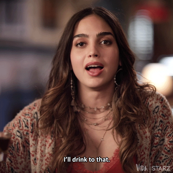I'Ll Drink To That Melissa Barrera GIF by Vida