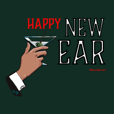 Wishing You The Best Happy New Year GIF by Hilbrand Bos Illustrator