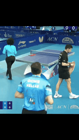 Looking Back Table Tennis GIF