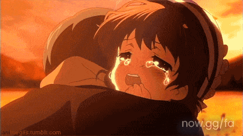 Hugging, black and white and crying anime #449074 on animesher.com