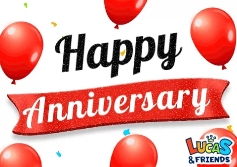 Happy Anniversary Confetti GIF