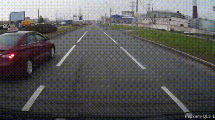 Sudden lane change