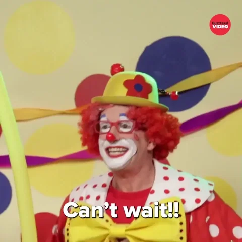 Excited Clown GIF by BuzzFeed