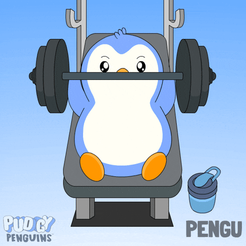Working Out No Pain No Gain GIF by Pudgy Penguins