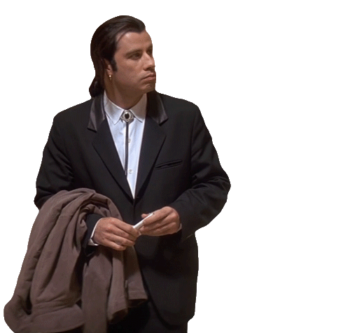 John Travolta looking around confused