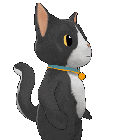 Shocked Black Cat Sticker by TeamKrikey