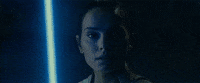 starwars blue rey lightsaber daisy ridley GIF