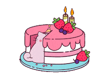 Happy Birthday Cat Sticker by Pembe
