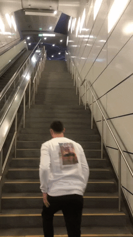 wearethankful giphyupload fashion stairs sweatshirt GIF