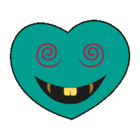 LozzPozz love heart smile green Sticker