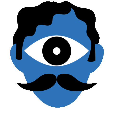 CIKLOPO eye blink moustache blueface Sticker