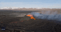 Lava Flows 'Like a Waterfall' From Icelandic Crater