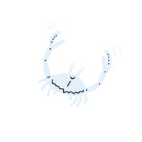 Blue Crab Beach Sticker by ISA NOY
