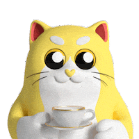 Coffee-Break Cat Sticker by Liberty Cats Emojis