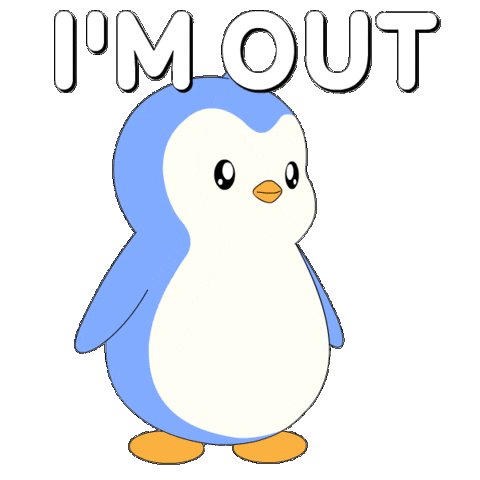 Awkward Run Sticker by Pudgy Penguins