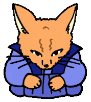 Cat Thank You Sticker by Shing02