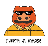 Glasses Boss Sticker by escobark.id