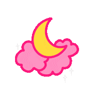 shaihendrix pink moon clouds alilpickle Sticker