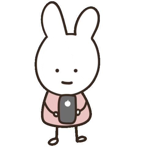 with_minee love happy phone rabbit Sticker