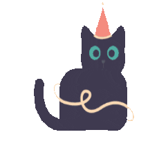 Party Cat Sticker by Queen City Yarn