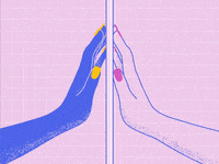 okmotionclub animation illustration friends hands GIF