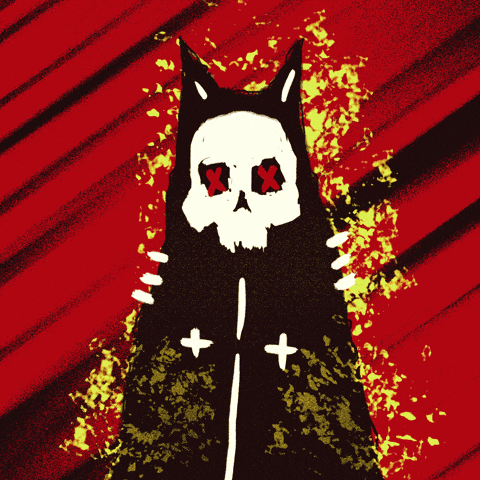 ExWhyZed_Degen cat animation loop glitch GIF
