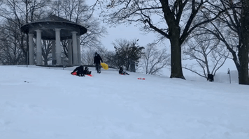 Jersey City Residents Enjoy Snow Day at Lincoln Park