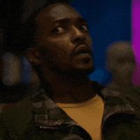 Scared Anthony Mackie GIF