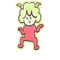 m_m_oekakigram happy jump character sign Sticker