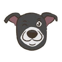 Wink Cartoon Dog Sticker