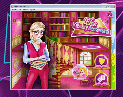downloadhoy giphygifmaker descargar juego elsa library decoration GIF