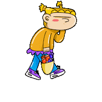 KitsaOnetoo girl jump character walk Sticker