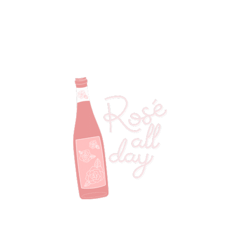 Thriftyandthirsty pink wine rose wine time Sticker
