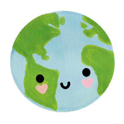 Go Green Planet Earth Sticker by Kawanimals